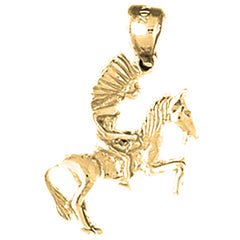 10K, 14K or 18K Gold 3D Indian Pendant