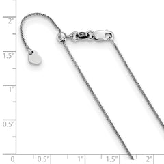 10K White Gold Adjustable .8mm Wheat Chain