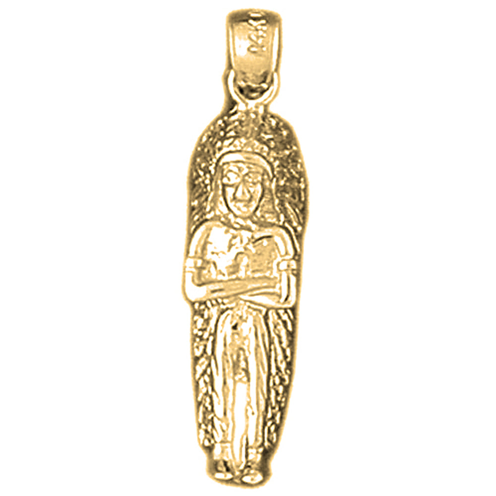 10K, 14K or 18K Gold Indian Pendant
