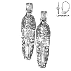Pendientes indios de plata de ley de 30 mm (chapados en oro blanco o amarillo)