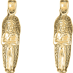 14K or 18K Gold 30mm Indian Earrings