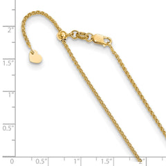 10K Yellow Gold Adjustable 1.35mm Wheat Chain