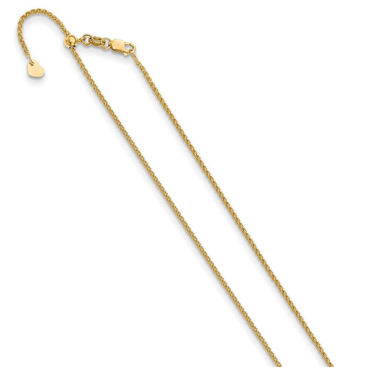10K Yellow Gold Adjustable 1.35mm Wheat Chain