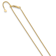 10K Yellow Gold Adjustable 1.35mm Wheat Chain