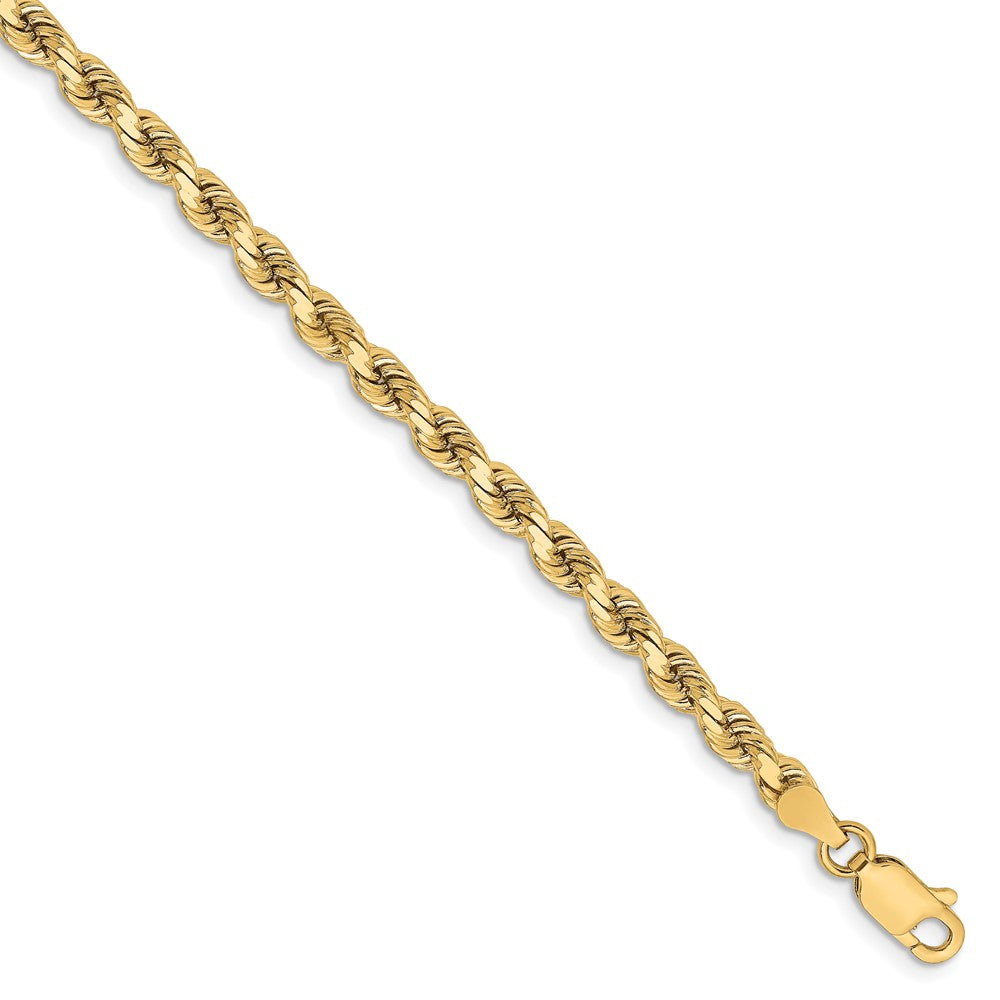 10K Yellow Gold 3.75mm Diamond-cut Rope Chain