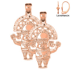 14K or 18K Gold Indian Symbols Earrings