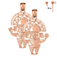 14K or 18K Gold Indian Symbols Earrings