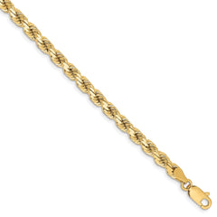10K Yellow Gold 4.25mm Diamond-cut Rope Chain