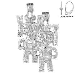 14K or 18K Gold Indian Symbols Earrings