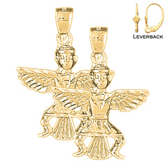 14K or 18K Gold Indian Symbols Earrings