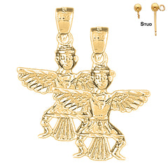 14K or 18K Gold Indian Symbols Earrings