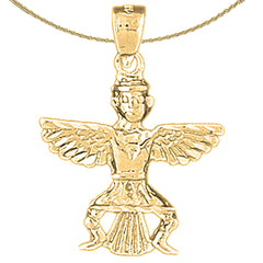 Colgante de símbolos indios en oro de 10K, 14K o 18K