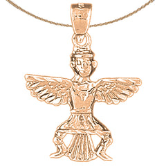 Colgante de símbolos indios en oro de 10K, 14K o 18K