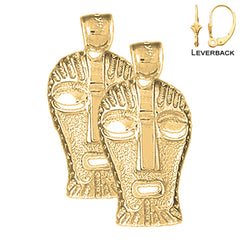 Pendientes de plata de ley con símbolos indios de 27 mm (chapados en oro blanco o amarillo)