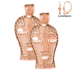 14K or 18K Gold Indian Symbols Earrings