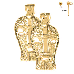 Pendientes de plata de ley con símbolos indios de 27 mm (chapados en oro blanco o amarillo)