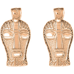 14K or 18K Gold 27mm Indian Symbols Earrings