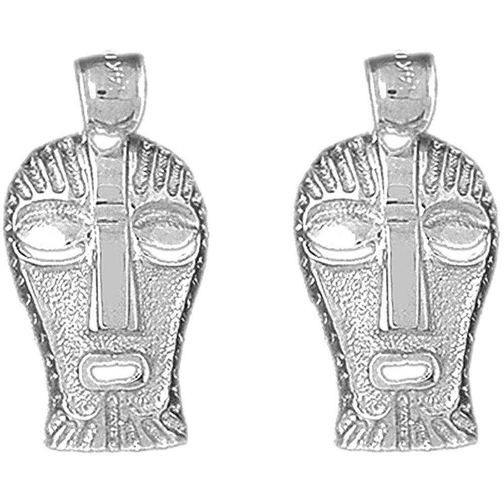 14K or 18K Gold 27mm Indian Symbols Earrings