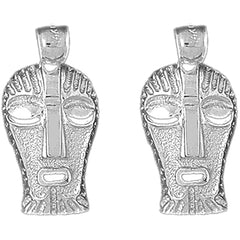 14K or 18K Gold 27mm Indian Symbols Earrings