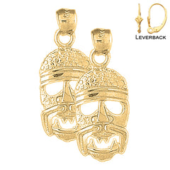 14K or 18K Gold Indian Symbols Earrings