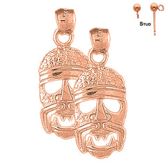 14K or 18K Gold Indian Symbols Earrings