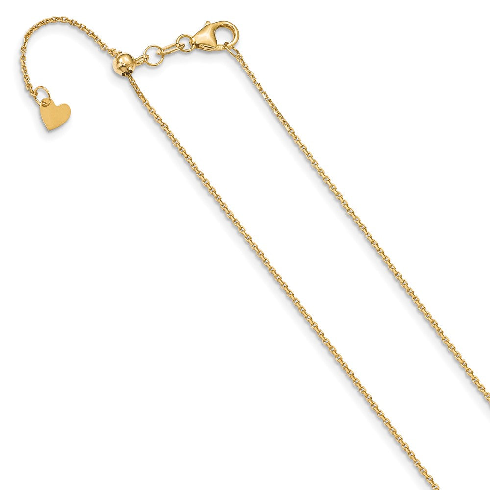 10K Yellow Gold Adjustable 1.1mm Diamond-cut Cable Chain