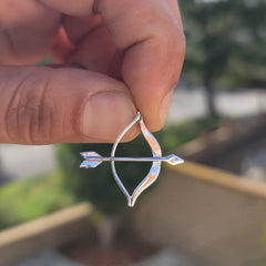 14K or 18K Gold Bow & Arrow Pendant