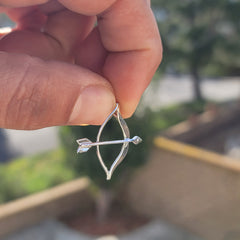 14K or 18K Gold Bow & Arrow Pendant