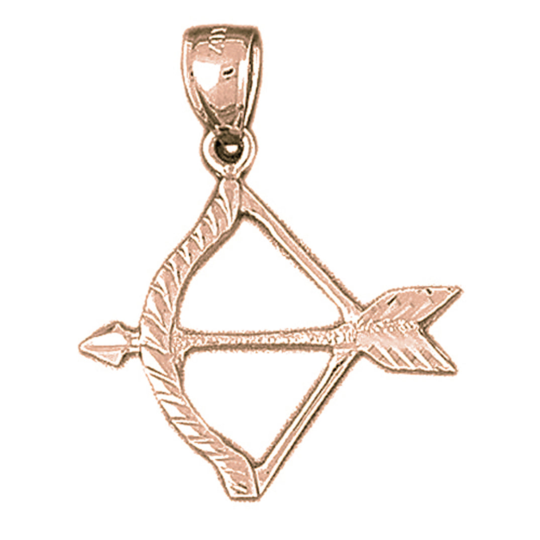 14K or 18K Gold Bow & Arrow Pendant