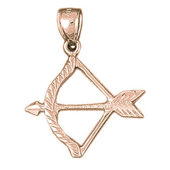 14K or 18K Gold Bow & Arrow Pendant