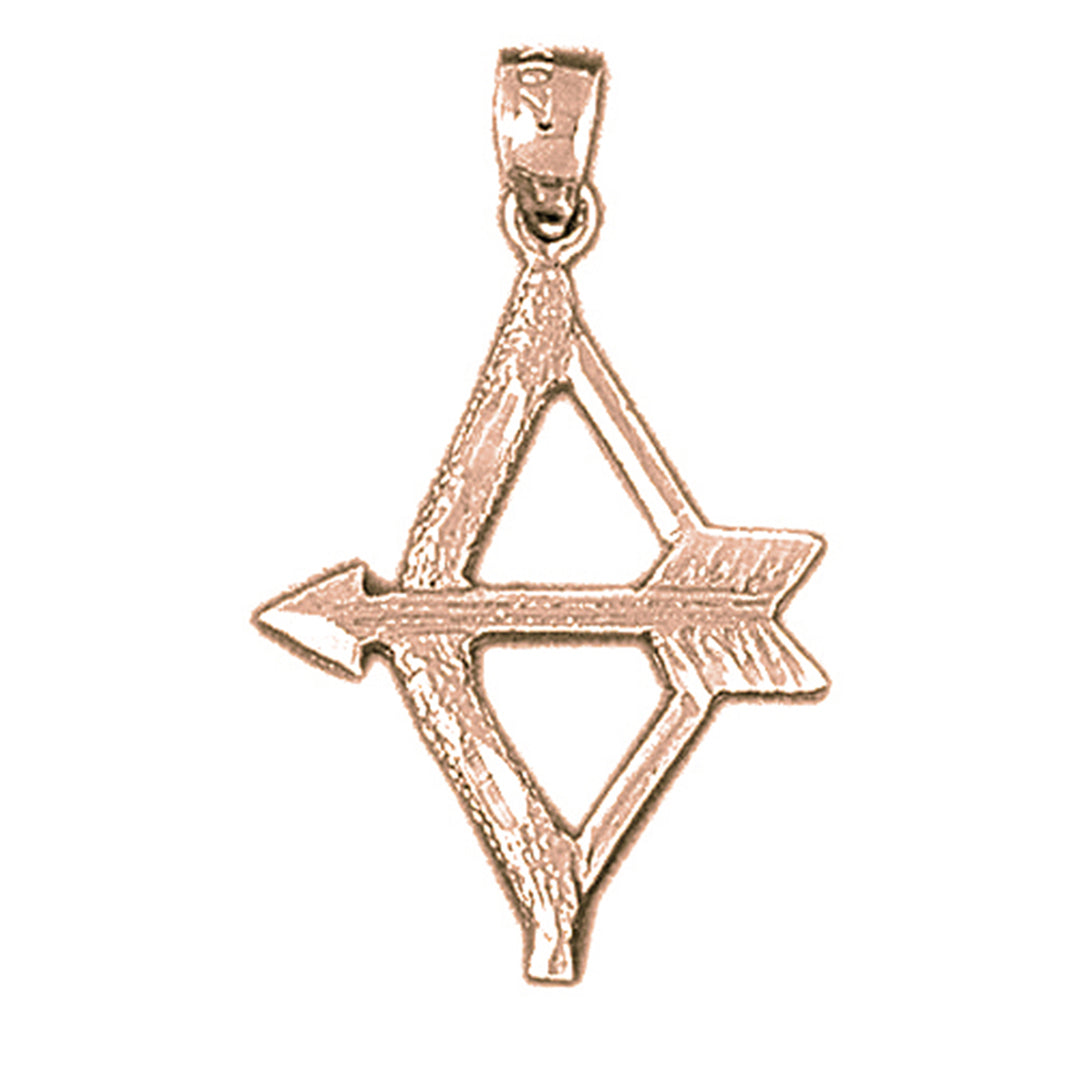 14K or 18K Gold Bow & Arrow Pendant