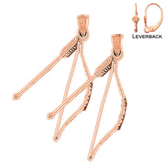 14K or 18K Gold 3D Bow & Arrow Earrings