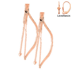 14K or 18K Gold 3D Bow & Arrow Earrings