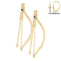 14K or 18K Gold 3D Bow & Arrow Earrings
