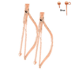 14K or 18K Gold 3D Bow & Arrow Earrings