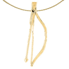 3D-Anhänger mit Pfeil und Bogen aus 10 Karat, 14 Karat oder 18 Karat Gold