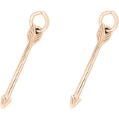 14K or 18K Gold 28mm Arrow Earrings