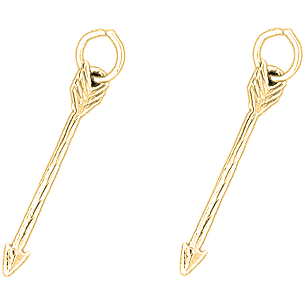 14K or 18K Gold 28mm Arrow Earrings