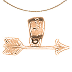 Colgante de hacha de oro de 14 quilates o 18 quilates