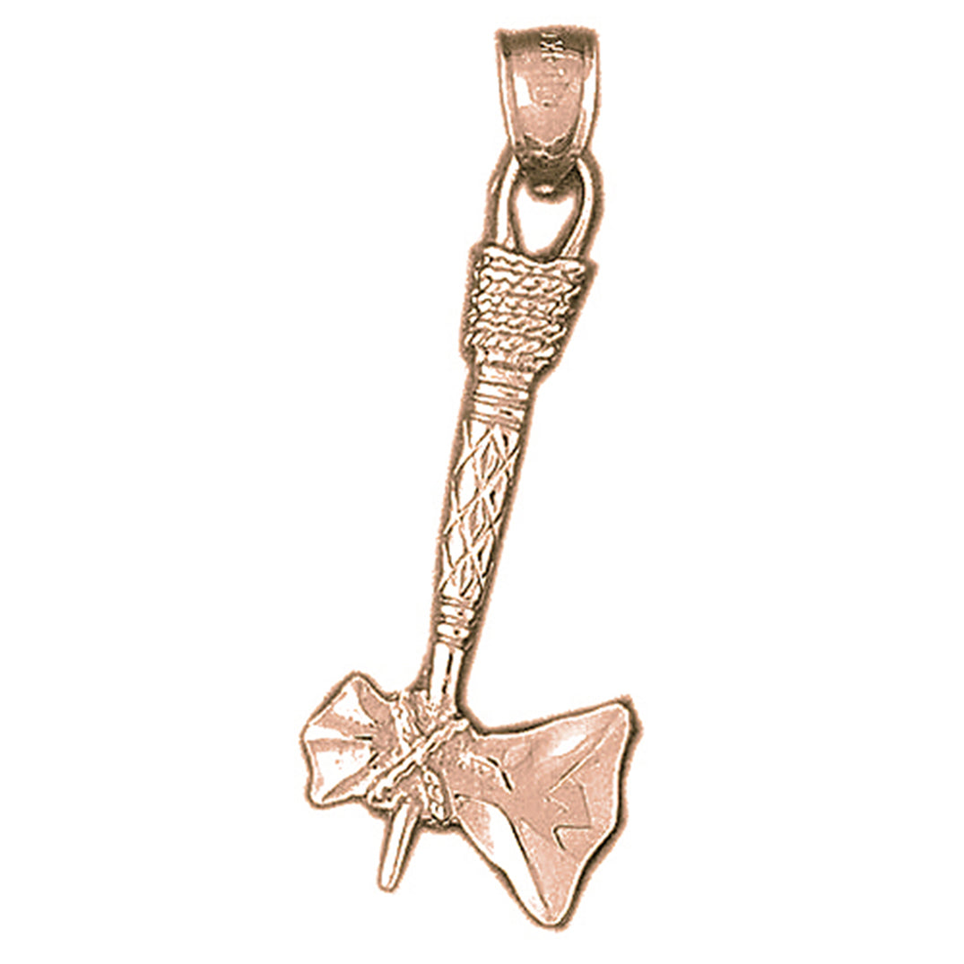10K, 14K or 18K Gold 3D Ax Pendant