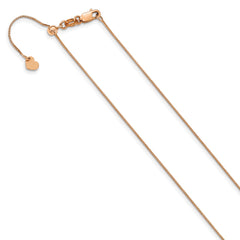 10K Rose Gold Adjustable .7mm Box Chain