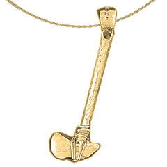 Colgante de hacha 3D de oro de 10 quilates, 14 quilates o 18 quilates