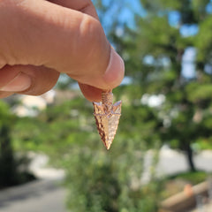 10K, 14K or 18K Gold 3D Arrowhead Pendant