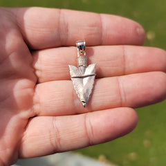 10K, 14K or 18K Gold 3D Arrowhead Pendant