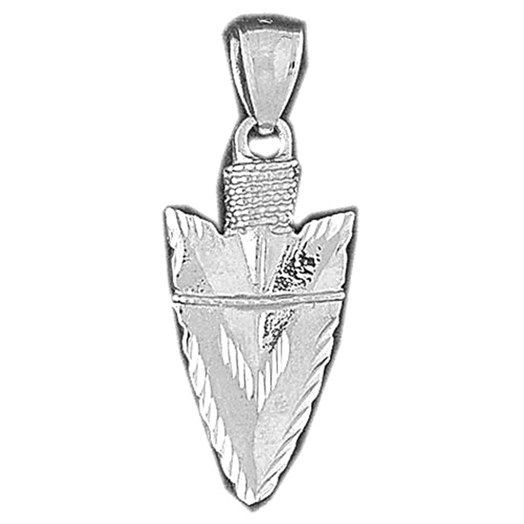 10K, 14K or 18K Gold 3D Arrowhead Pendant