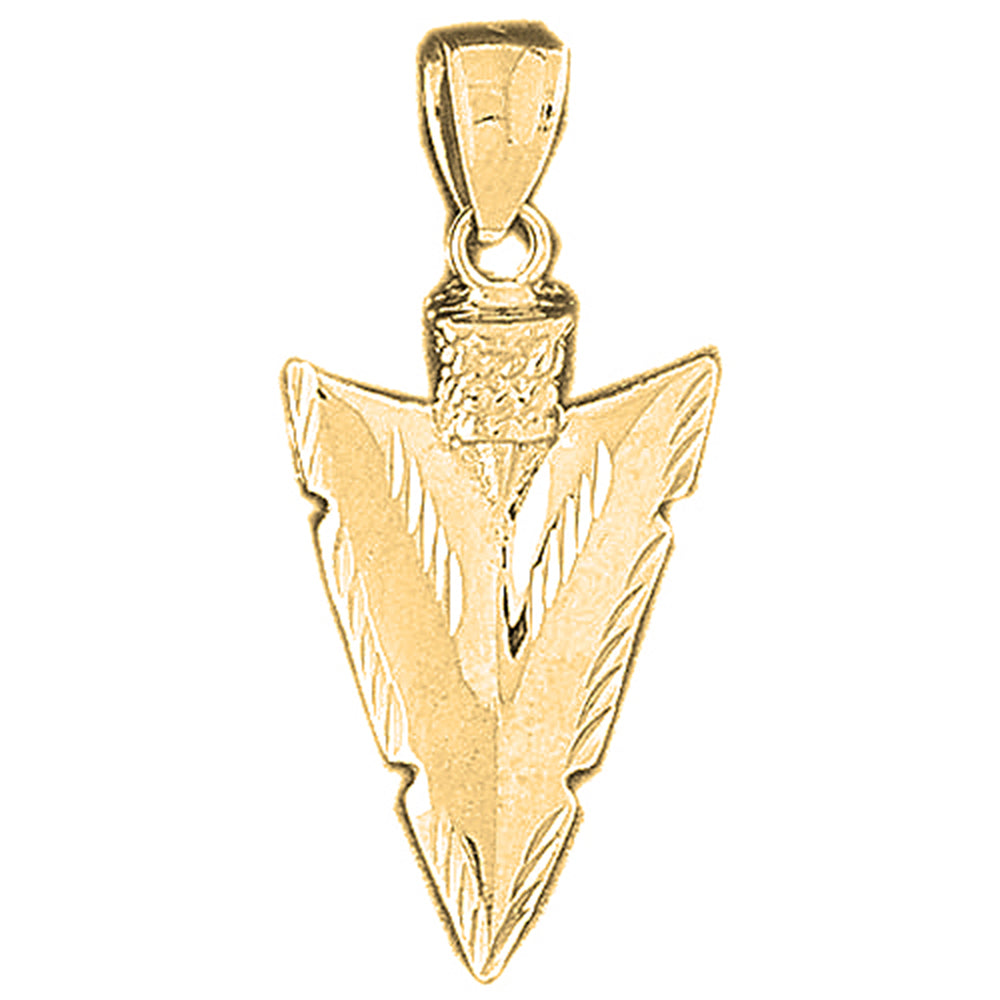 10K, 14K or 18K Gold Arrowhead Pendant