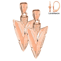 Pendientes de punta de flecha de oro de 14 quilates o 18 quilates