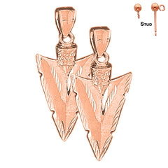 Pendientes de punta de flecha de oro de 14 quilates o 18 quilates