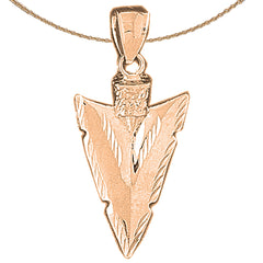 10K, 14K or 18K Gold Arrowhead Pendant