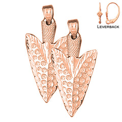 14K or 18K Gold 3D Arrowhead Earrings